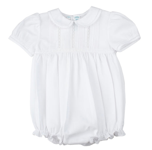 Feltman White Pintuck/Lace Girl Bubble