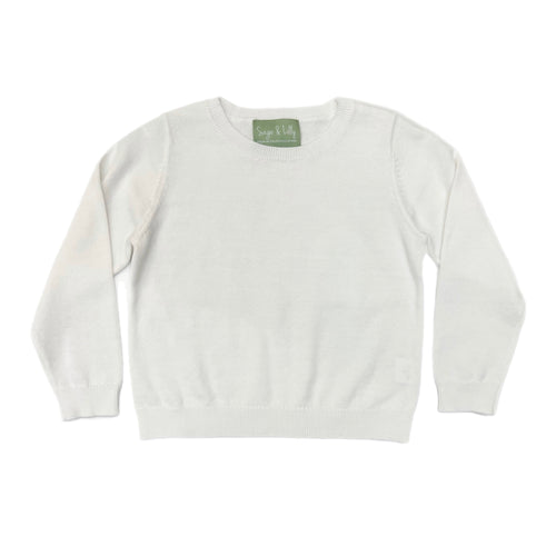 Sage & Lilly White Crew Sweater