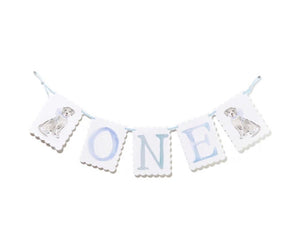 Over the Moon ONE Blue Birthday Banner