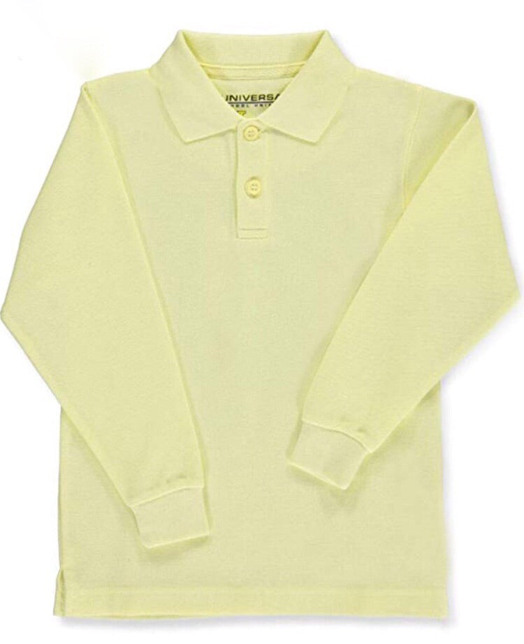 Universal Light Yellow  Long Sleeve Polo Shirt