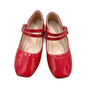 Lucky Top Red Patent Buckle Flat