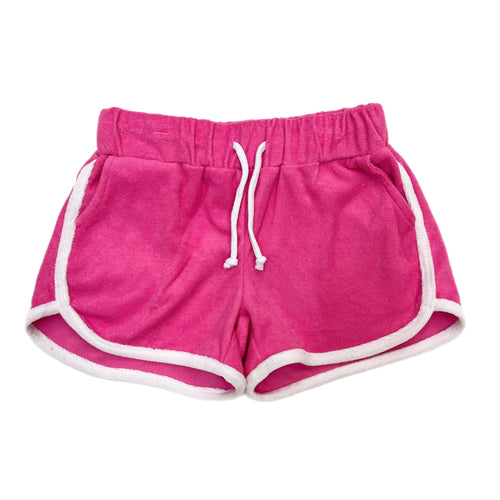 Honesty Terry Cheer Shorts-Pink/White