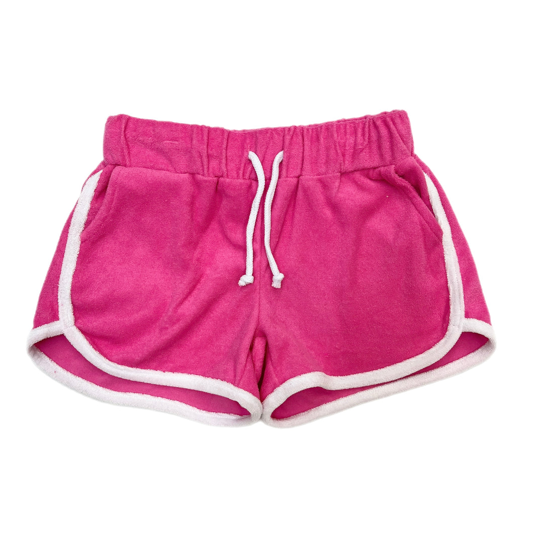 Honesty Terry Cheer Shorts-Pink/White