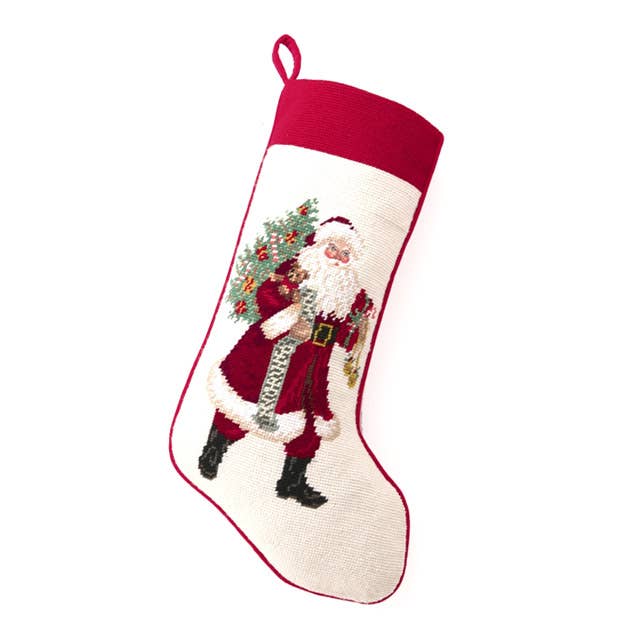 Jingle Claus Needlepoint Stocking