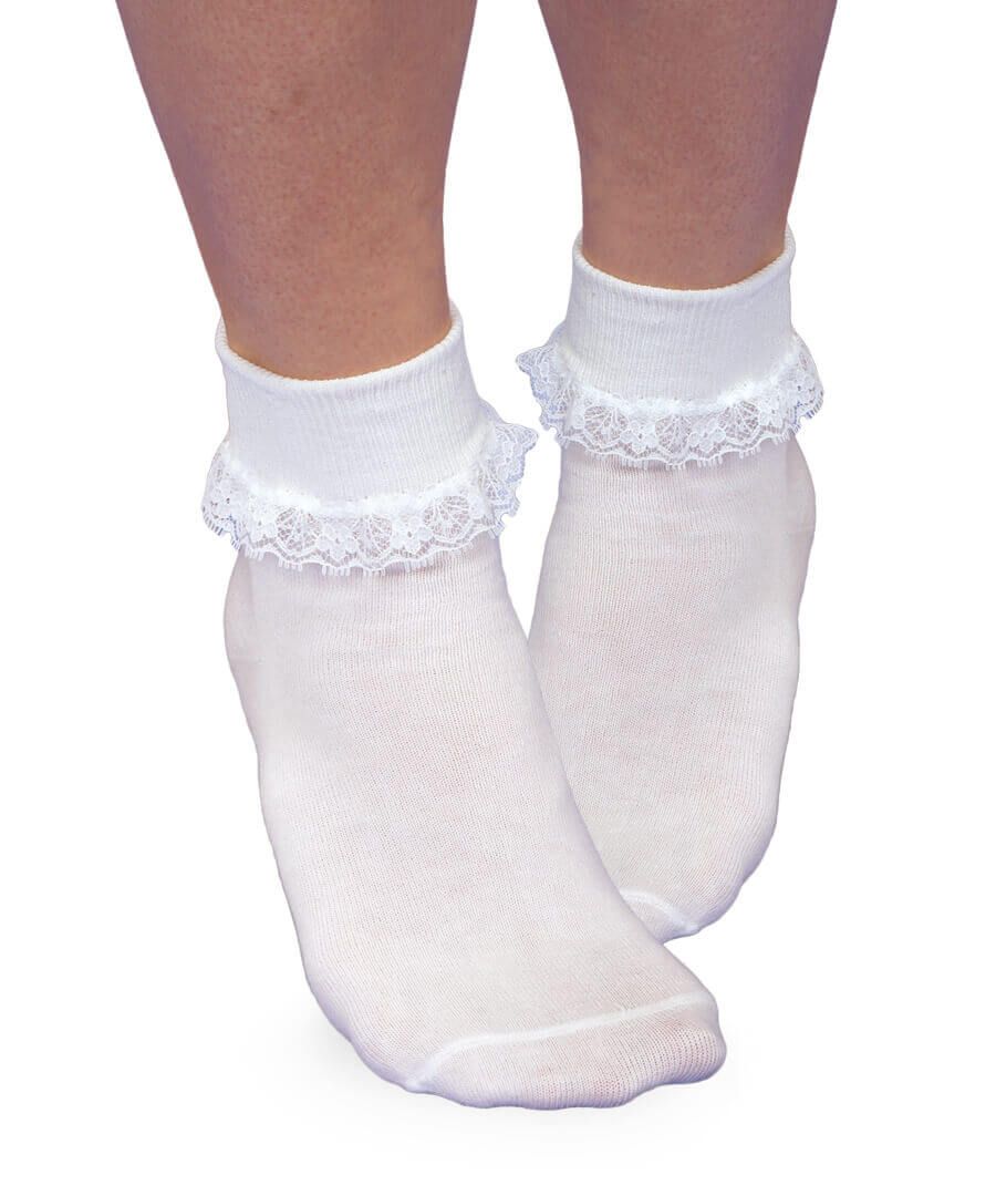 Jeffries Thin Lace Sock-White