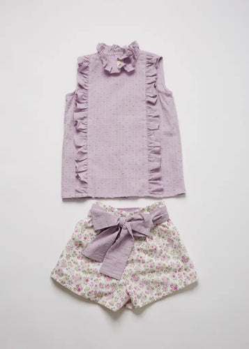 Pi&Pa Lavender Floral Shorts