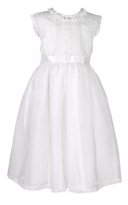 Luli & Me Organza Silk Dress-White