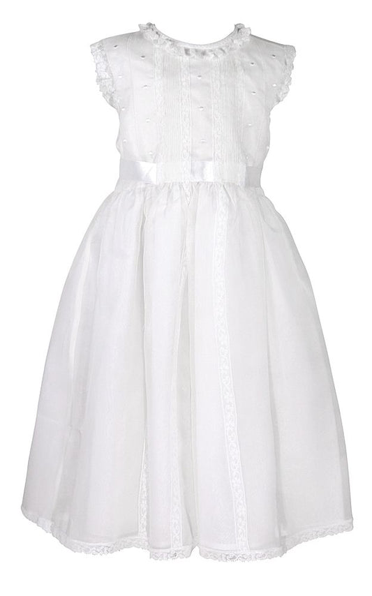Luli & Me Organza Silk Dress-White