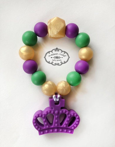 Maison Nola Mardi Gras Bead/Crown Teether