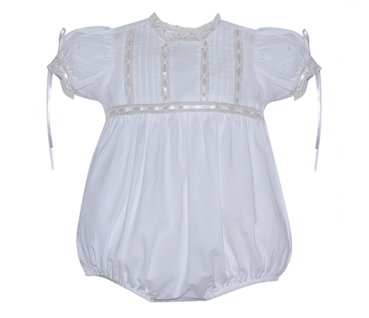 P & R Margaret Bubble-White w/ Ivory Lace & Ribbon