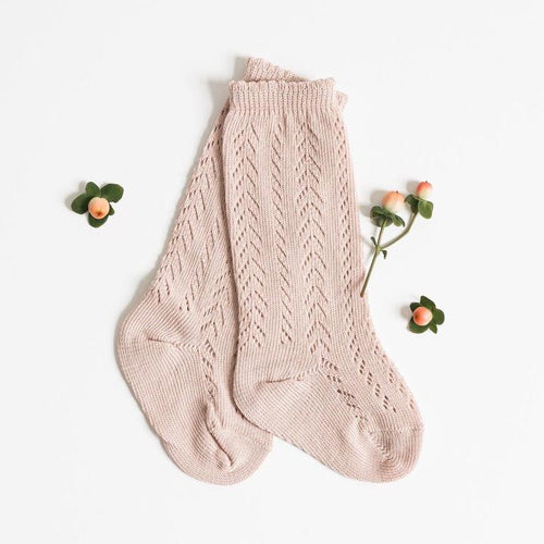 Little Love Bug Mauve Lace Knee High