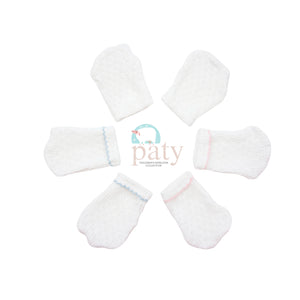 Paty Mittens White/Blue