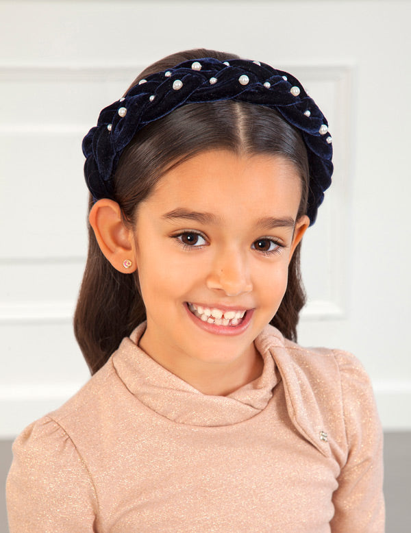 Mayoral Navy Velvet Headband
