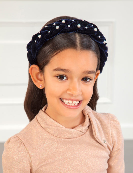 Mayoral Navy Velvet Headband