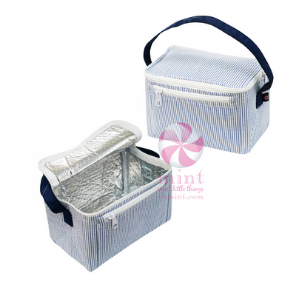 Oh Mint Navy Seersucker Lunch Box