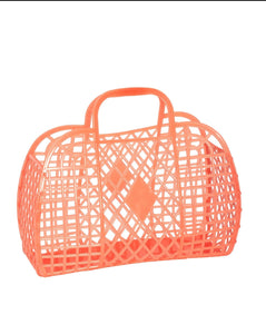 Sun Jellies Large Neon Orange Retro Basket
