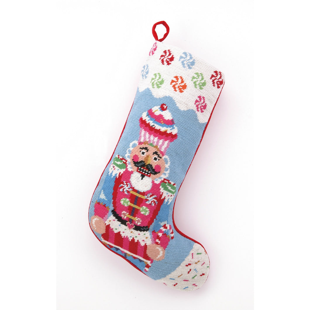 Candy Vision Nutcracker Needlepoint Stocking