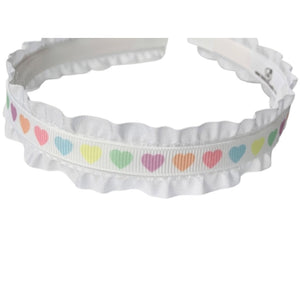 Lolo Pastel Ruffle Hearts Headband