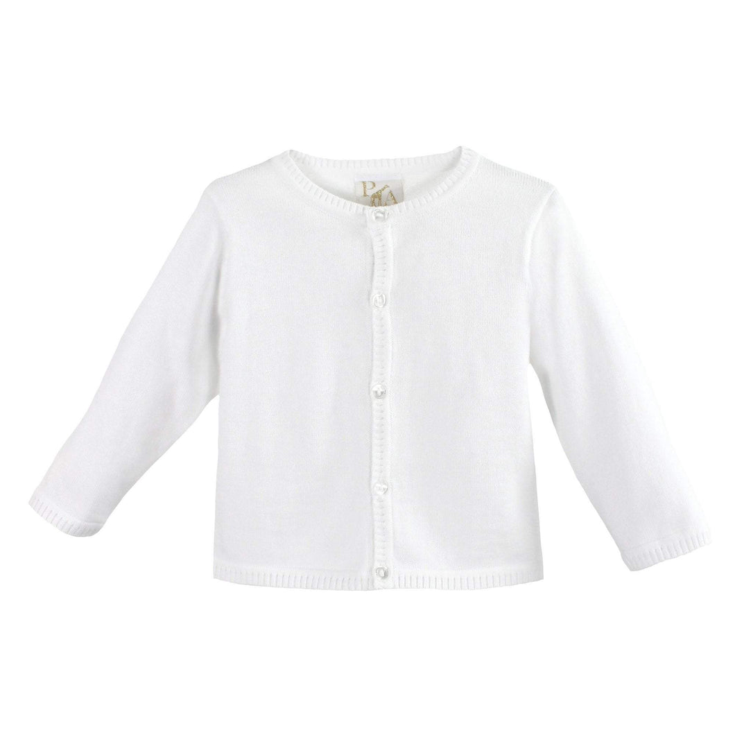Petit Ami Basic Cardigan-White