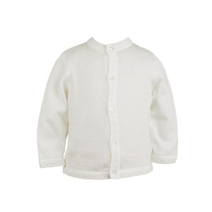 Petit Ami Boy's Ladder Edge White Cotton Sweater