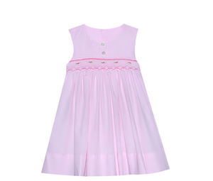 RN Pink Microcheck 2 Button Dress