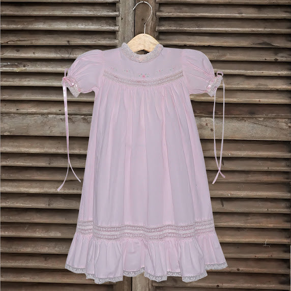 P&R Pink Anna Dress with Lace Insertions