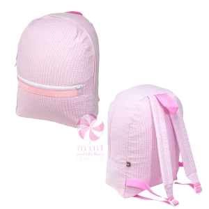 Oh Mint Pink Seersucker Medium Backpack