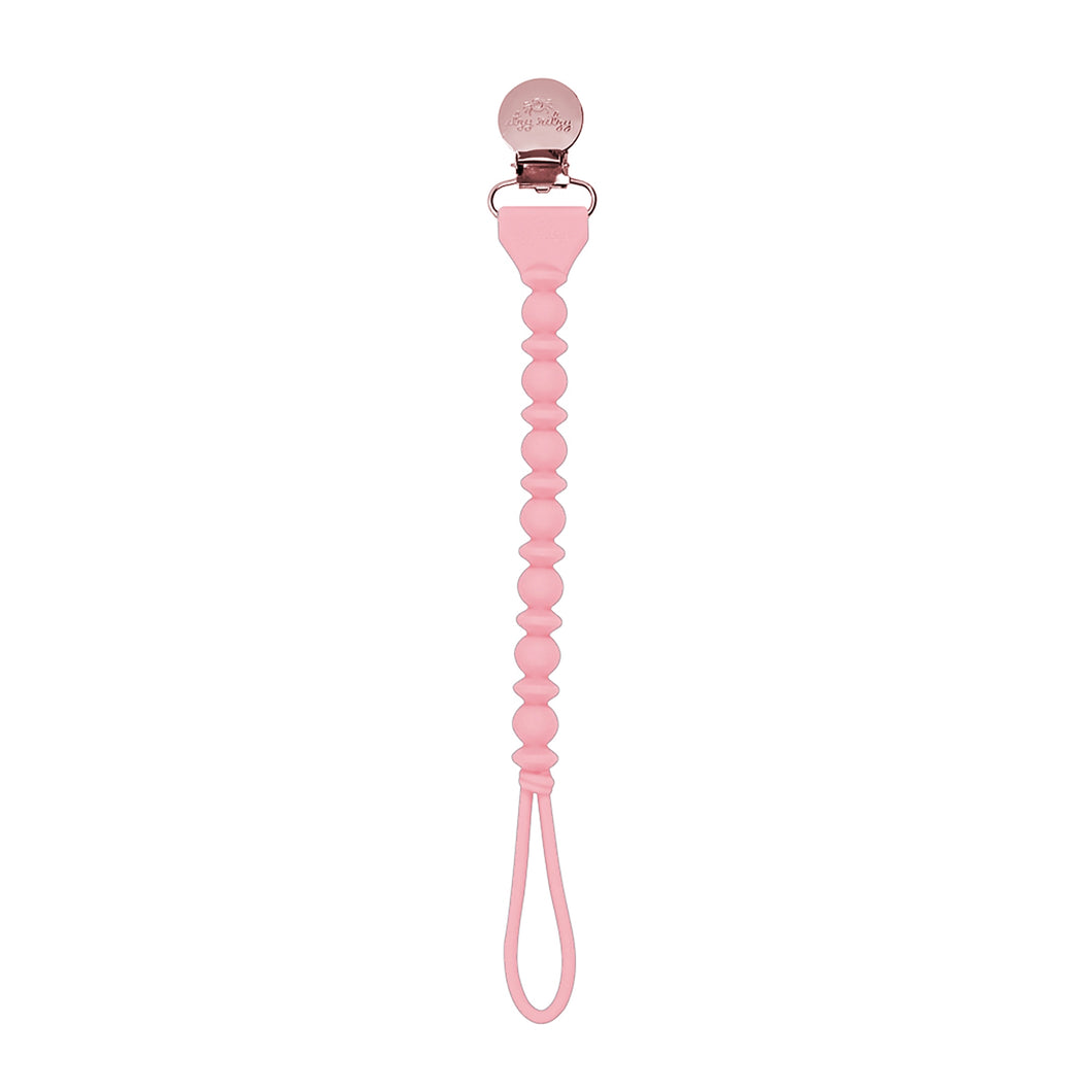 Itzy Ritzy Pink Beaded Silicone Pacifier Clip