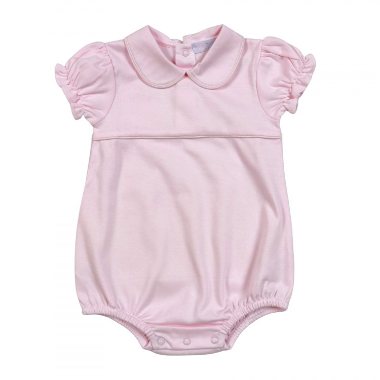 Baby Loren Solid Pink Pima Bubble