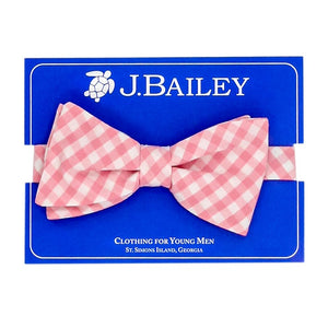 J. Bailey Pink Gingham Bow Tie