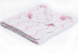 Pink Chevron Cotton Blanket