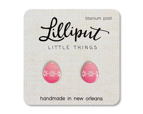 Lilliput Easter Egg Earrings-Pink