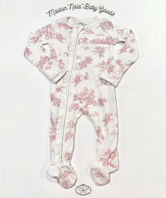Maison Nola Pink Bamboo Storyland Footie