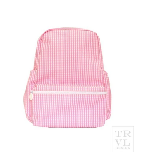 TRVL Pink Gingham Backpack