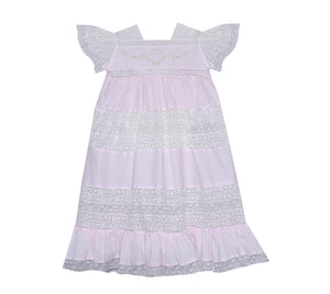 P & R Mary Frances Dress-Pink/Ivory