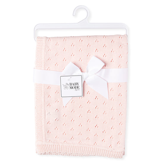 Rose Textiles Pink Pointelle Blanket