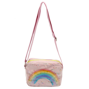 Pink Floating Glitter Rainbow Purse