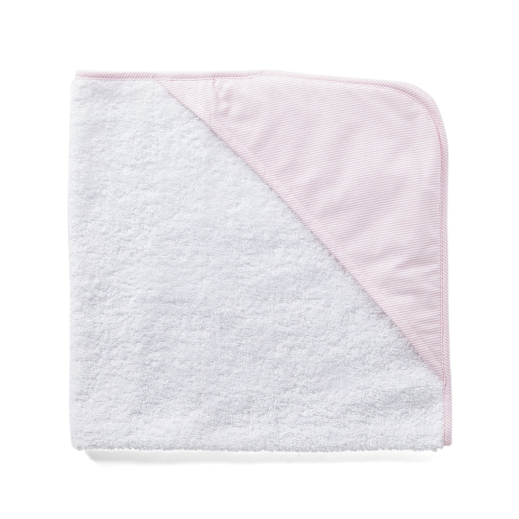 Rose Textiles Pink Seersucker Hooded Towel