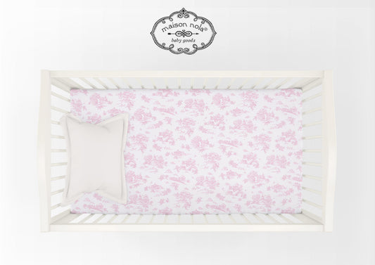 Maison Nola Toile Crib Fit-Pink