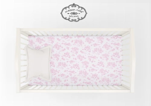 Maison Nola Toile Crib Fit-Pink
