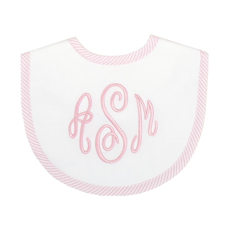 3 Marthas Pink Seersucker Striped Bib