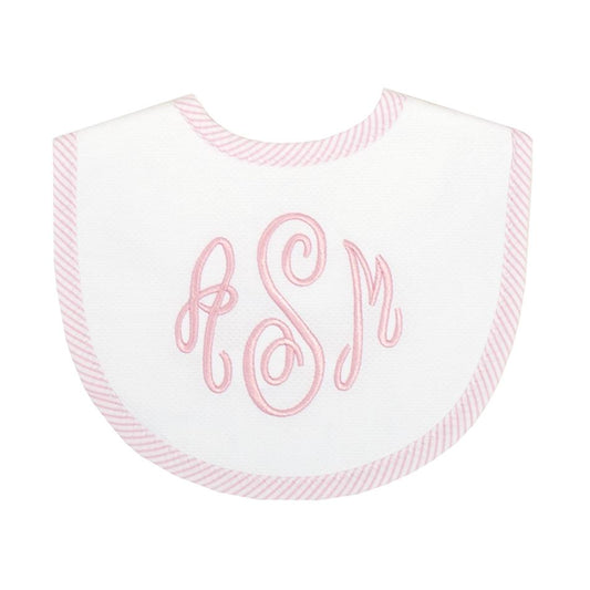 3 Marthas Pink Seersucker Striped Bib