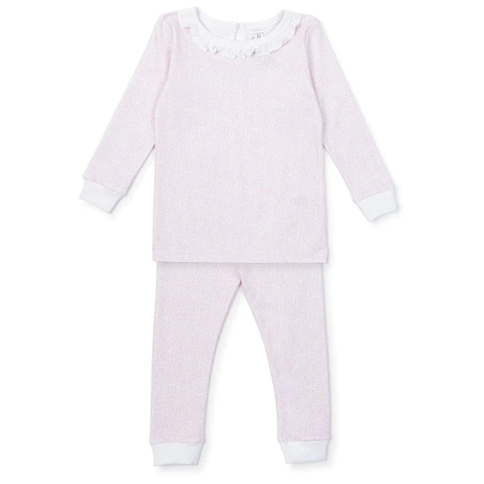 Lila & Hayes Pink Tiny Vine Pajama Set