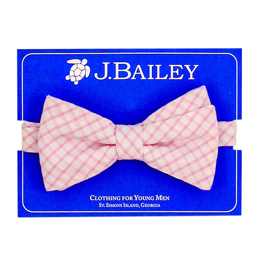 J. Bailey Pink Windowpane Bowtie