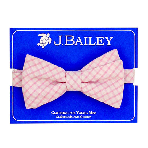 J. Bailey Pink Windowpane Bowtie