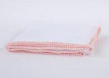Cotton Muslin Swaddle Blanket w/ Pom Edge-Pink