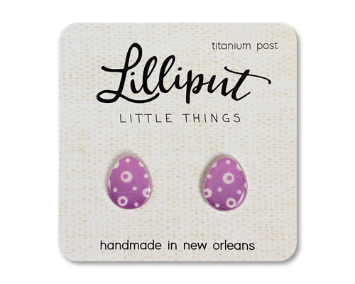Lilliput Easter Egg Earrings-Purple