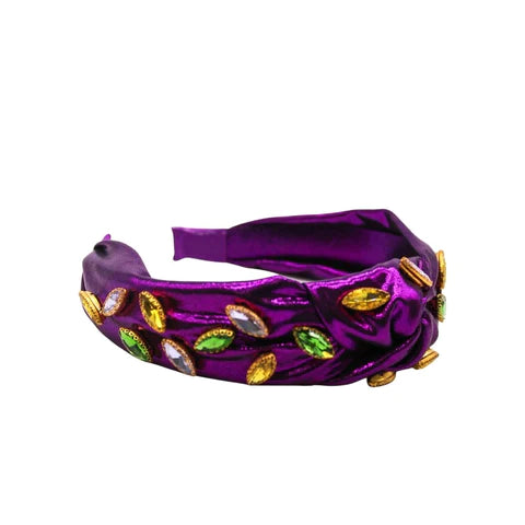 Purple Knot Headband w/ Stones