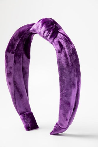 Azarhia Top Knot Headband-Crushed Purple Velvet