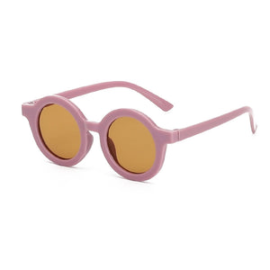 Raspberry Retro Round Sunglasses